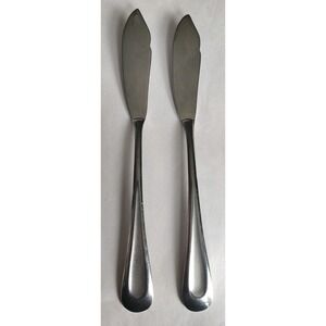 Oneida Sand Dune Satin Stainless Serving Butter Knife 2 Knives Vietnam 9-11 9-10